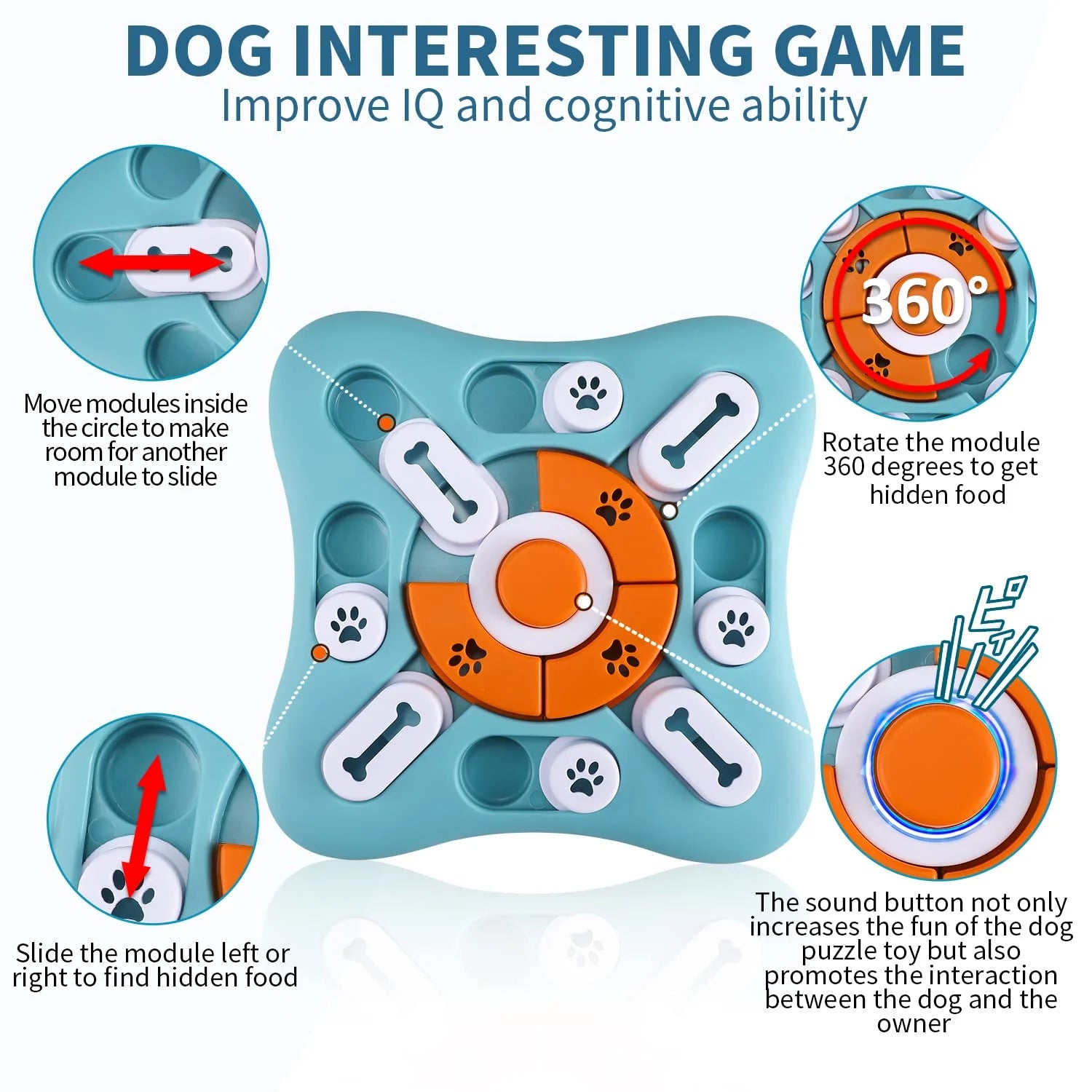 Puzzle Toys, Treat Dispensing Enrichment Toys for IQ Training and Brain Stimulation, Interactive Mentally Stimulating Toys as Gifts for Puppies, Cats, Dogs