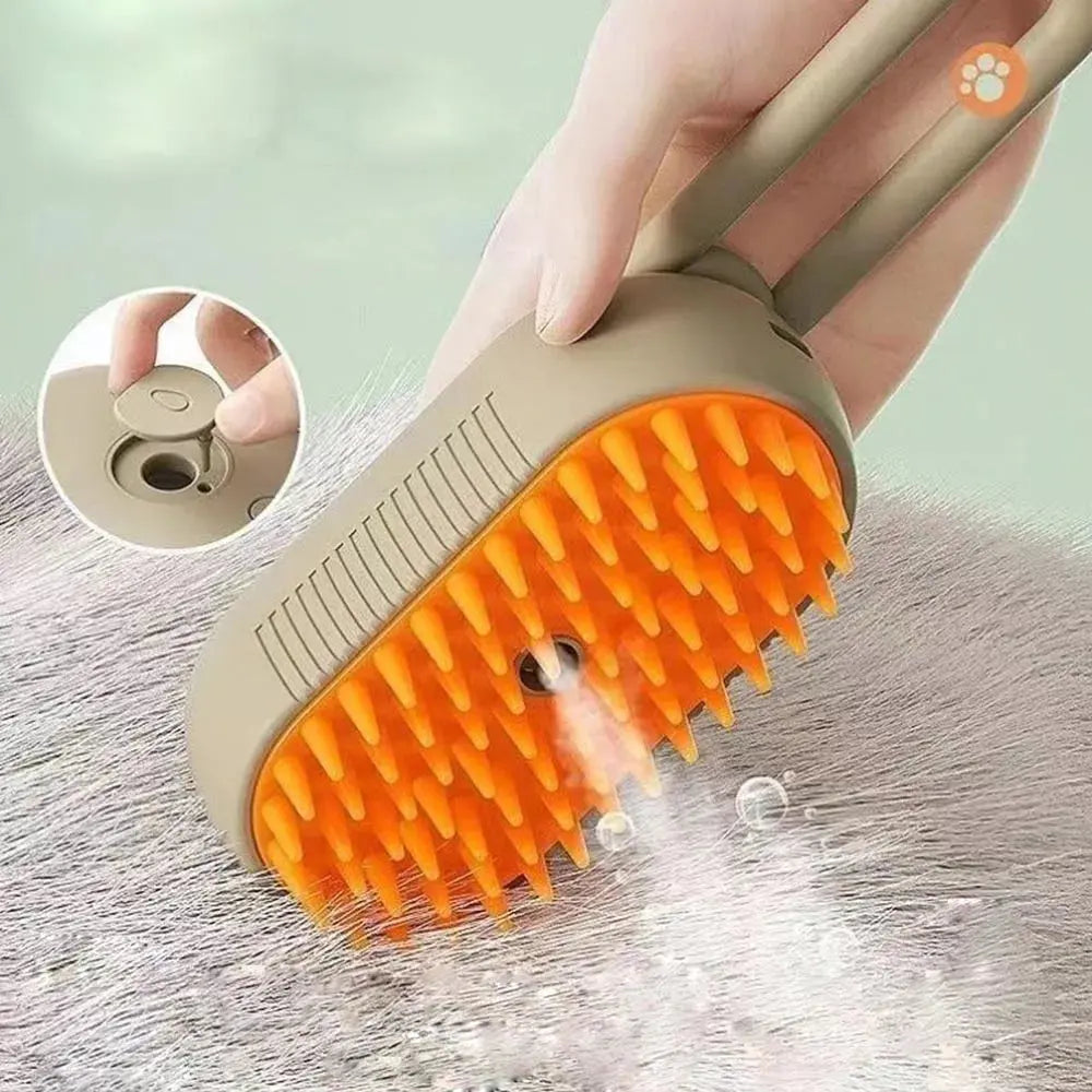 3-in-1 Electric Cat & Dog Steam Brush – Pet Grooming, Massage, and Hair Removal Comb