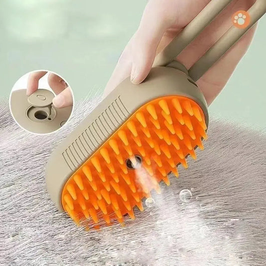 3-in-1 Electric Cat & Dog Steam Brush – Pet Grooming, Massage, and Hair Removal Comb