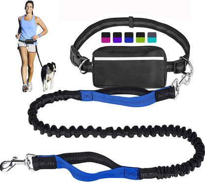 Ultimate Hands-Free Dog Leash with Dual Handles and Zipper Pouch for Medium to Large Dogs