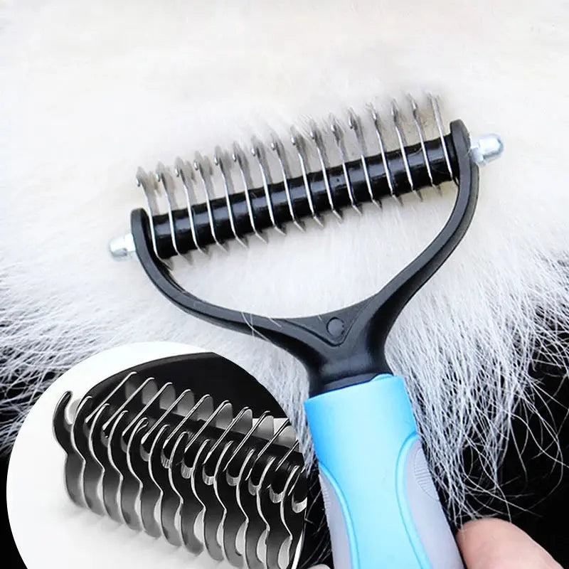 Pet Hair Removal Comb - Multi-Use Grooming Brush for Cats & Dogs, Effective Shedding, Trimming & Dematting Tool