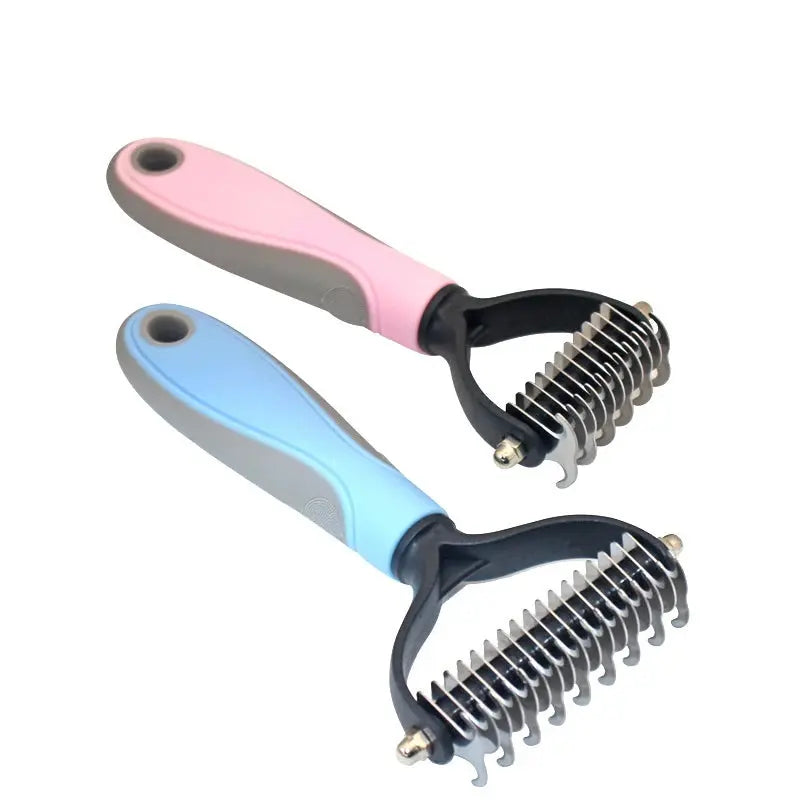 Pet Hair Removal Comb - Multi-Use Grooming Brush for Cats & Dogs, Effective Shedding, Trimming & Dematting Tool