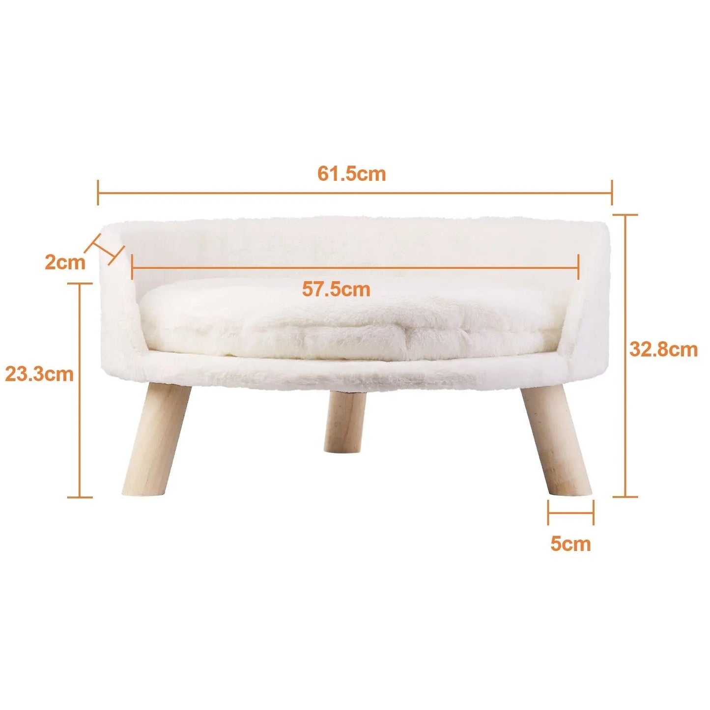 Pet Sofa Bed Raised Cat Chair Small Dog Couch Bed Removable Cushion Sleep House