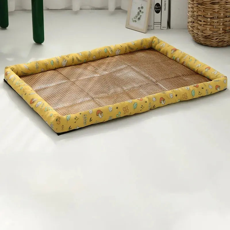 🌞🐾 Summer Cat & Dog Bed | Lightweight & Breathable | Rattan Mat | Cool Ice Nest for Pets 🐱🐶