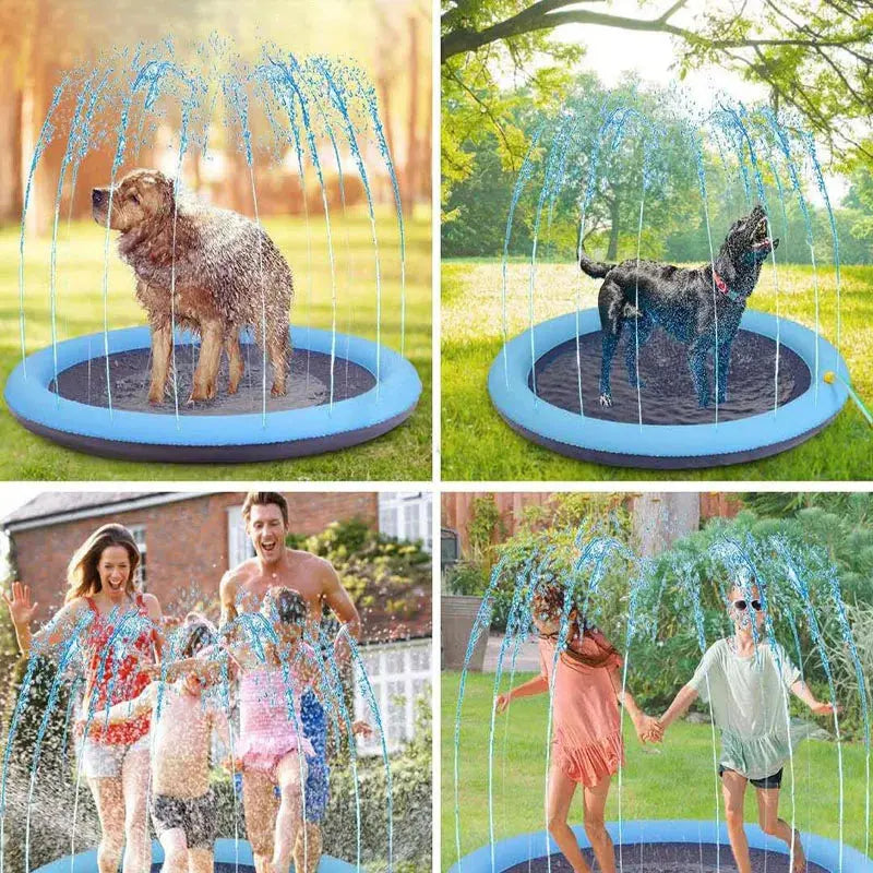 🌞🐾 Summer Pet Swimming Pool | Inflatable Water Sprinkler Pad | Cooling Mat for Dogs | 170x170cm 💦🐶