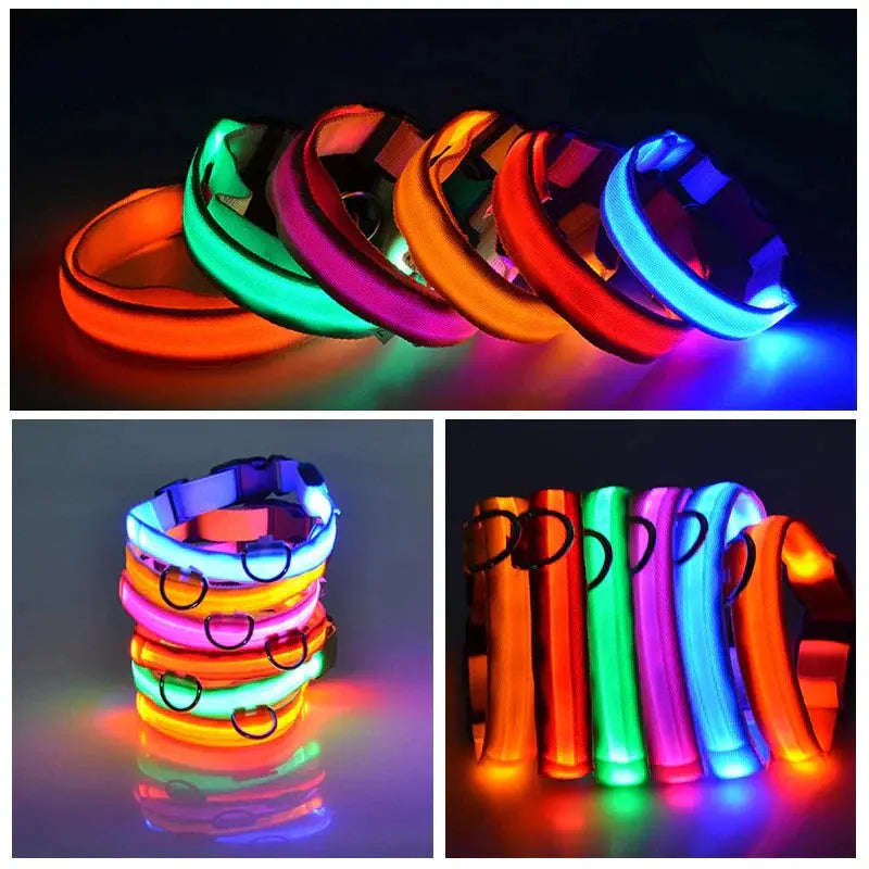 💡🐾 LED Adjustable Dog Collar | Blinking & Flashing Light | Glow Pets Safety | Waterproof 🌧️