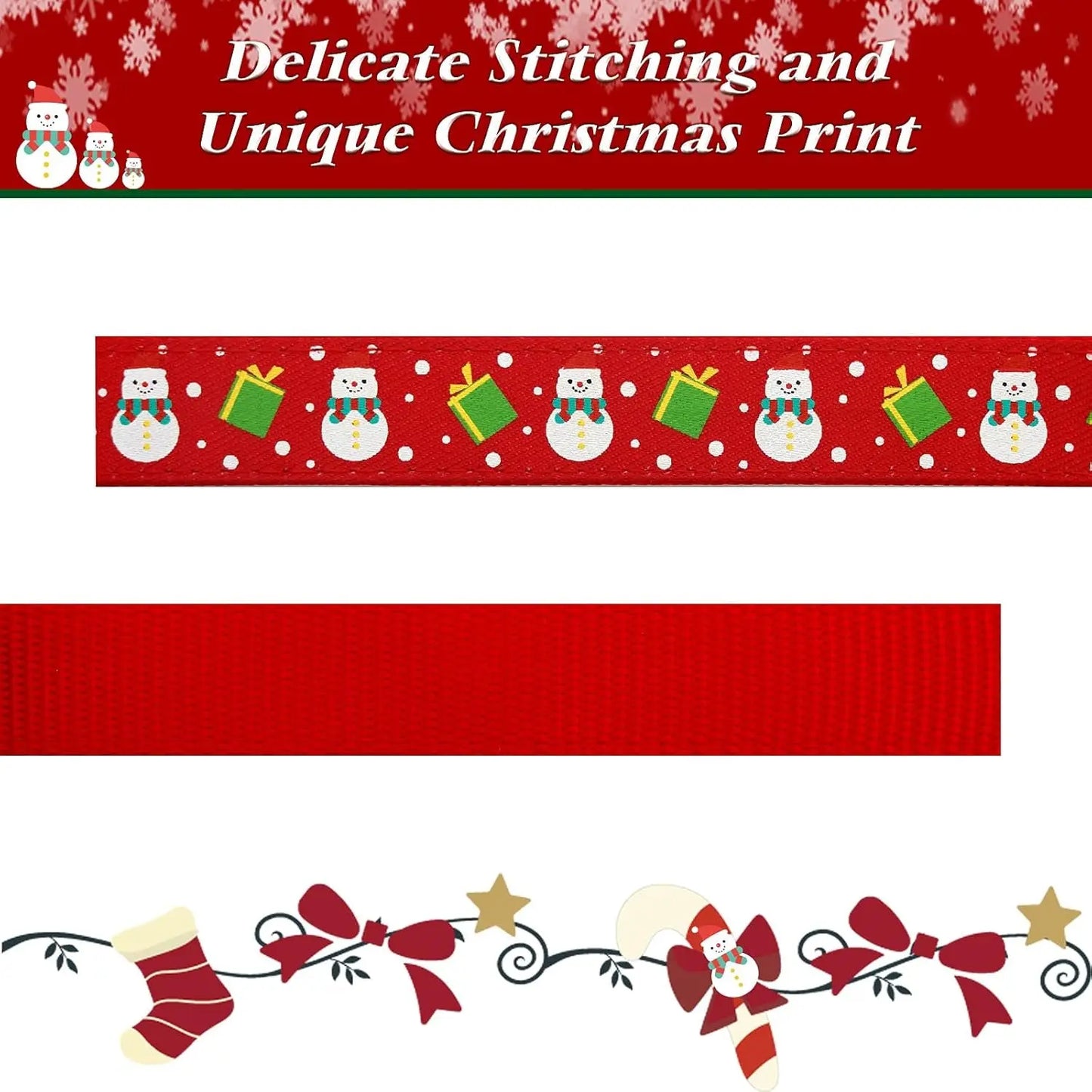 Festive Adjustable Christmas Dog Collar with Antler Bow Tie & Snowman Design - Perfect for Your Best Friend!