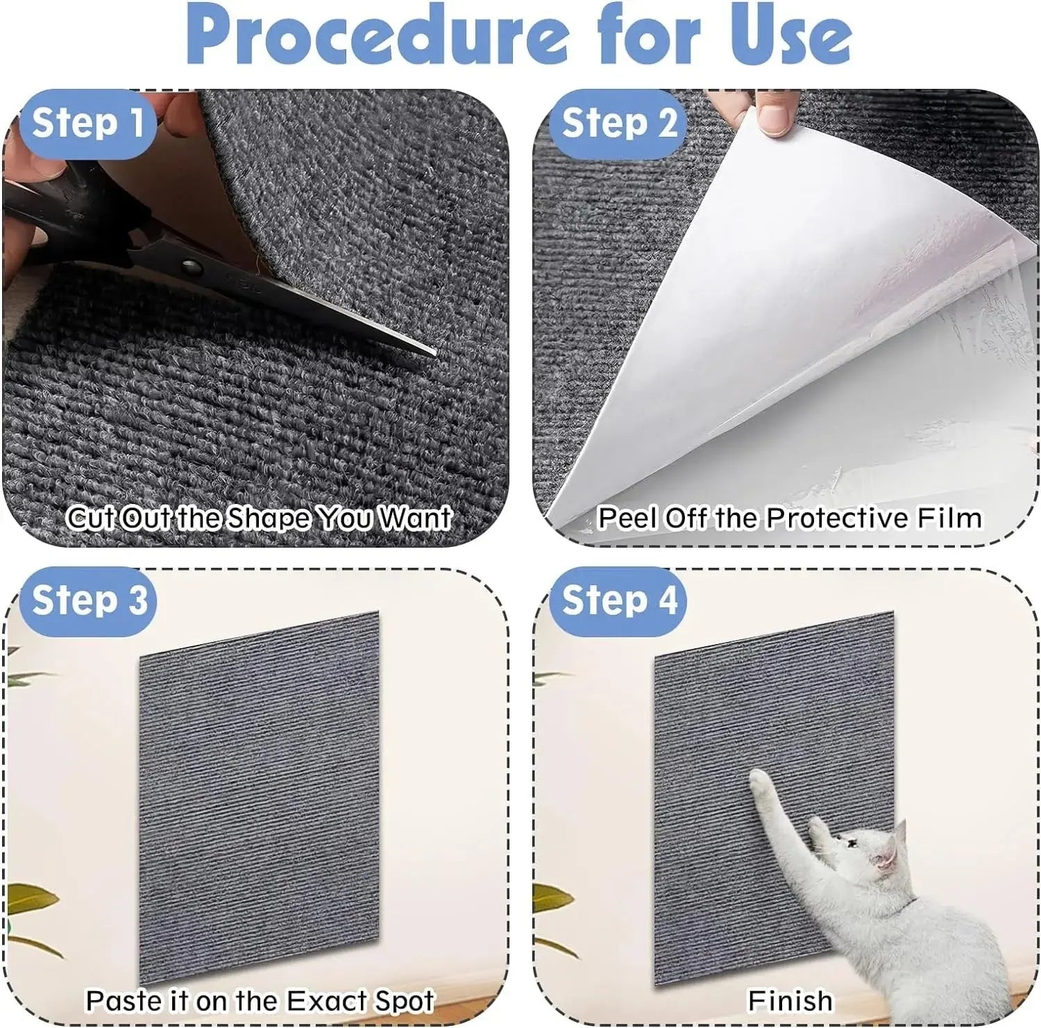 Ultimate Cat Scratching Mat 🐾🛋️ - Trimmable, Self-Adhesive Furniture Protector