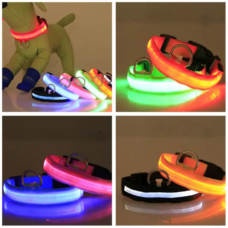 💡🐾 LED Adjustable Dog Collar | Blinking & Flashing Light | Glow Pets Safety | Waterproof 🌧️