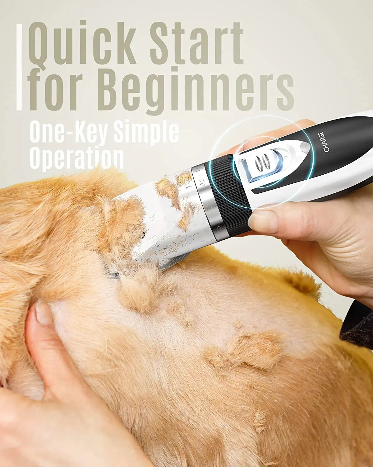 Dog Shaver Clippers Low Noise Rechargeable Cordless Electric Quiet Hair Clippers Set for Dogs Cats Pets