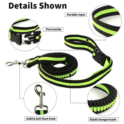 Reflective Hands Free Dog Leash with Adjustable Waist Bag for Running Jogging