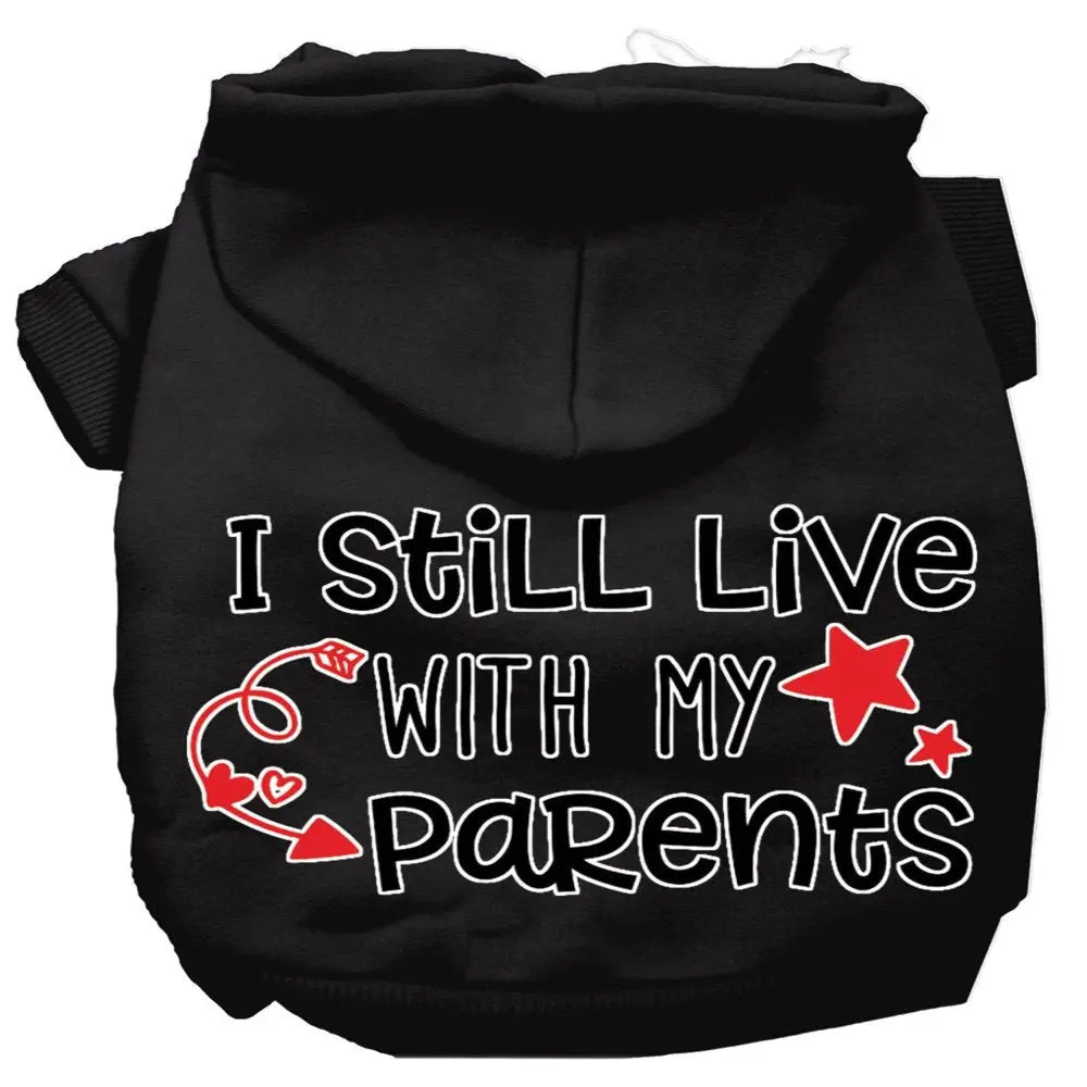 62-452 BPKMD Still Live with My Parents Screen Print Dog Hoodie, Bright Pink - Medium