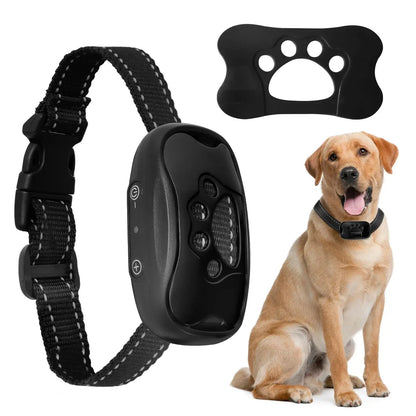 Rechargeable Ultrasonic Dog Bark Control Collar – Anti-Bark Training Device with Vibration