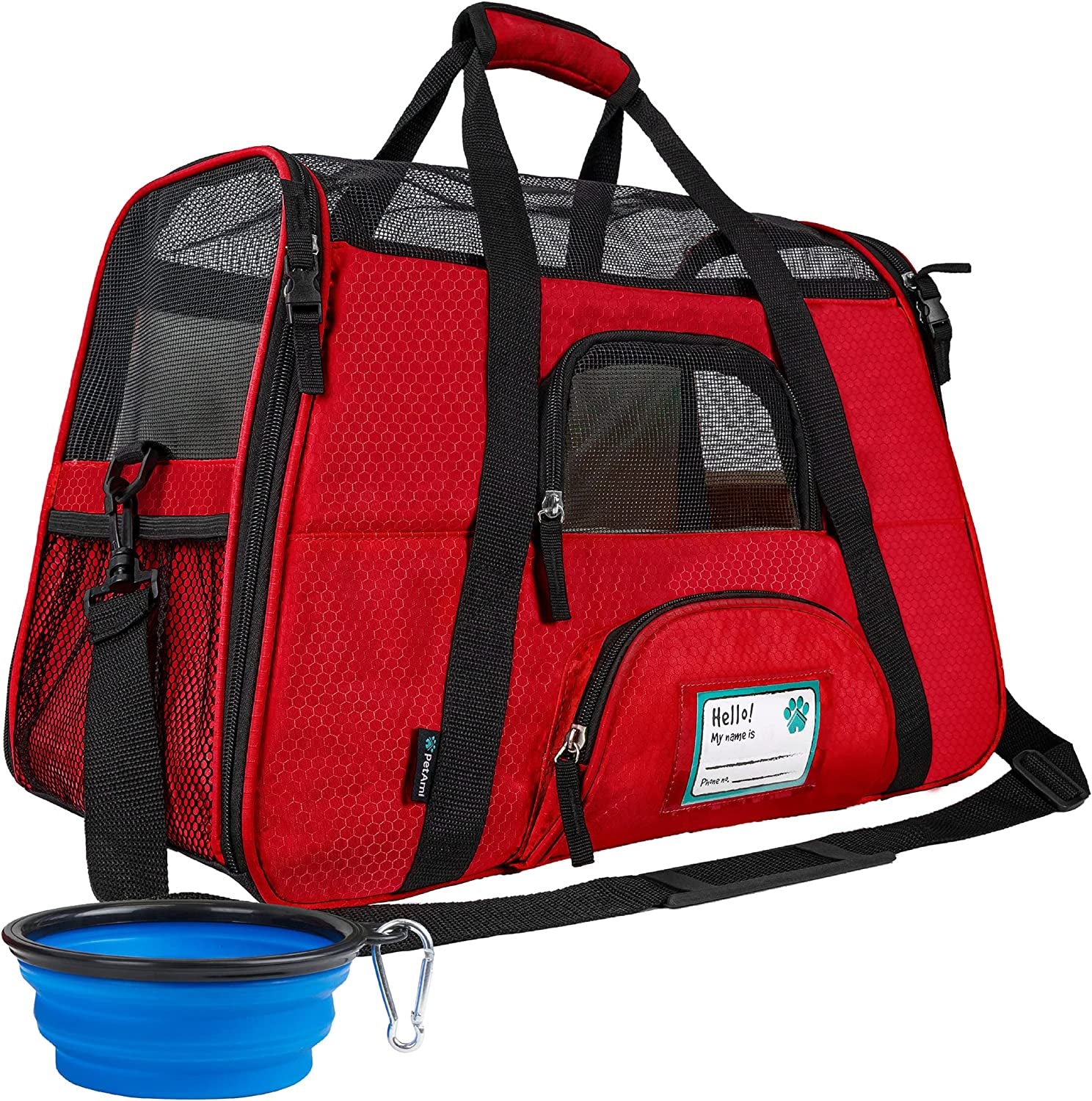 Airline Approved Pet Carrier for Cat, Soft Sided Dog Carrier for Small Dog, Cat Travel Supplies Accessories for Indoor Cat, Ventilated Pet Carrying Bag Medium Kitten Puppy