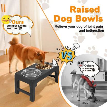 Elevated Dog Bowls 4 Adjustable Heights Raised Dog Food Water Bowl for Pet Dogs