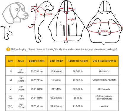 Foldable Dog Raincoat, Adjustable Waterproof Pet Jacket with Reflective Straps & Storage Pocket, Lightweight Pet Raincoat for Medium, Large Dogs, M, L