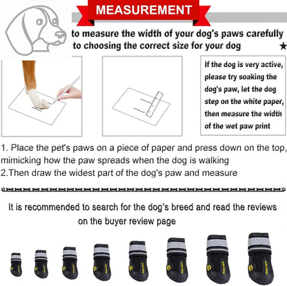 Dog Shoes for Large Dogs, Medium Boots & Paw Protectors for Winter Snowy Day, Summer Hot Pavement, Waterproof in Rainy Weather, Outdoor Walking, Indoor Hardfloors anti Slip Sole Black Size 6