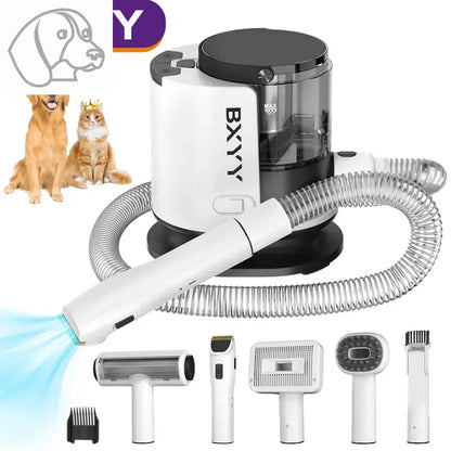 Ultimate Pet Grooming Kit with Vacuum Suction – 99% Hair Removal, 1.5L Dust Cup, 6 Grooming Tools for Dogs, Cats & More