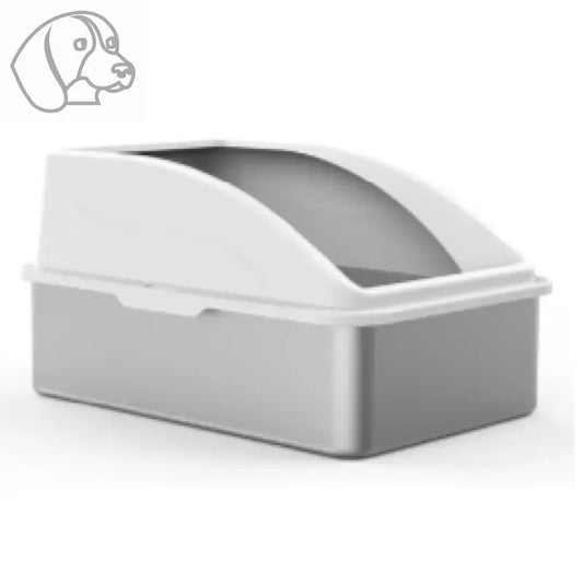 Extra Large Enclosed Stainless Steel Cat Litter Box with Lid – High-Sided, Anti-Leak, Includes Cat Mat and Metal Scoop