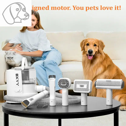 Ultimate Pet Grooming Kit with Vacuum Suction – 99% Hair Removal, 1.5L Dust Cup, 6 Grooming Tools for Dogs, Cats & More