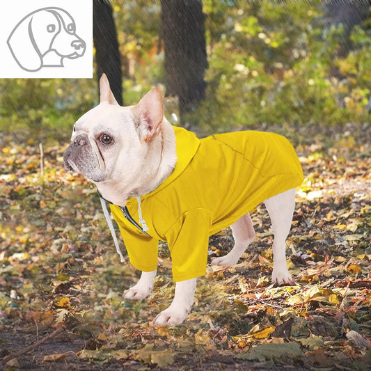 Dog Raincoat Puppy Rain Jacket with Hood for Small Medium Breeds with Reflective Strap Storage Pocket Harness Hole Yellow S